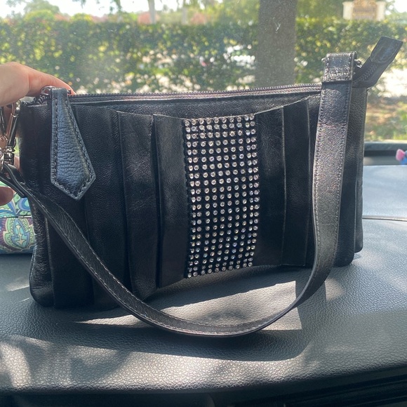 DH Touch Handbags - Italian Black Leather Bag Wristlet Purse Clutch by DX Touch